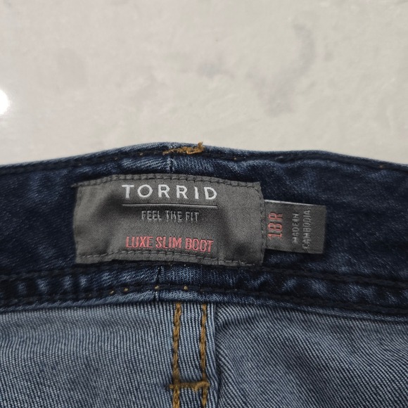 Torrid Luxe Slim Boot Jeans Womens 18R Dark Wash Denim Stretch Bootcut Pants - Picture 7 of 7